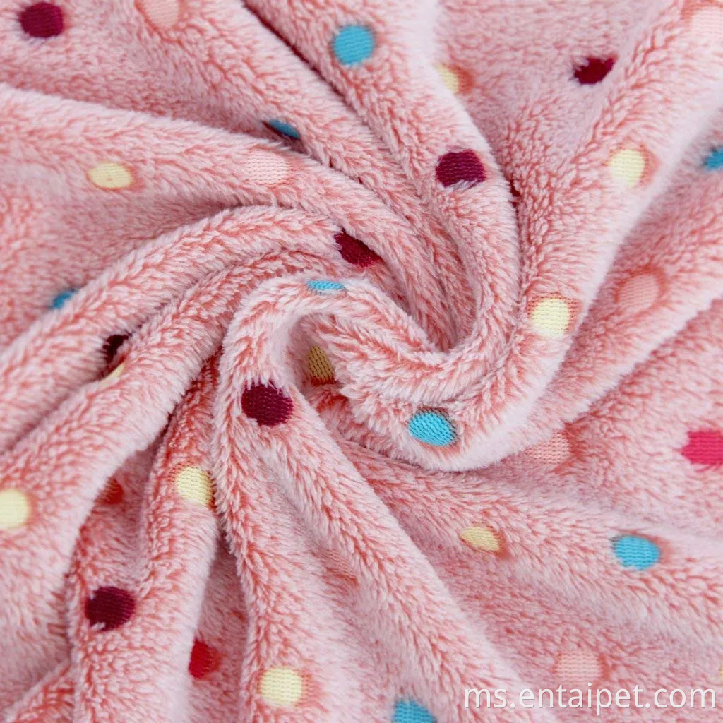 Fabrik Fleece Selimut Anjing Haiwan Peliharaan Lembut dan Comel